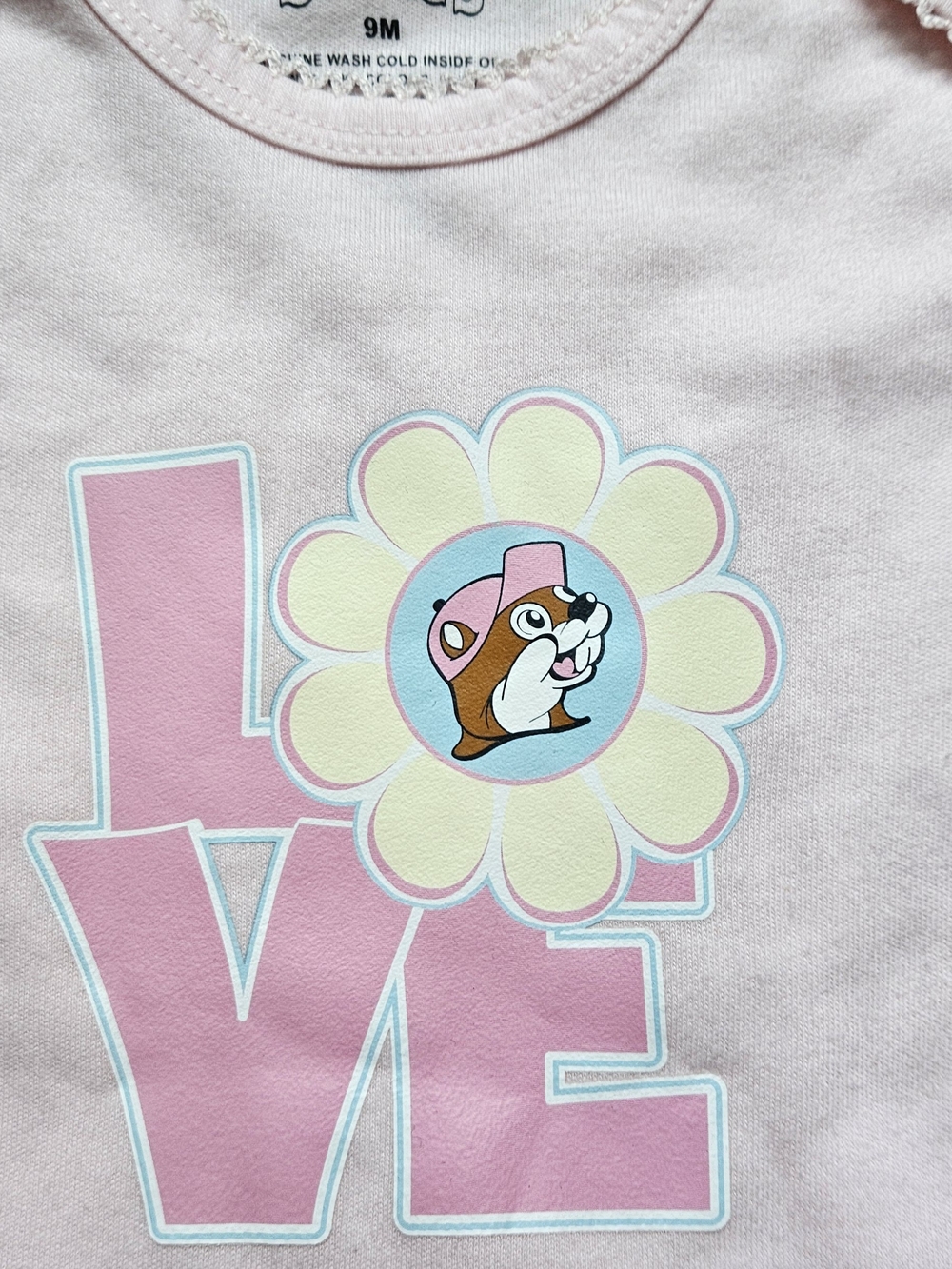 Pink LOVE Flower Graphic Onesie With Skirt BUC-EE'S